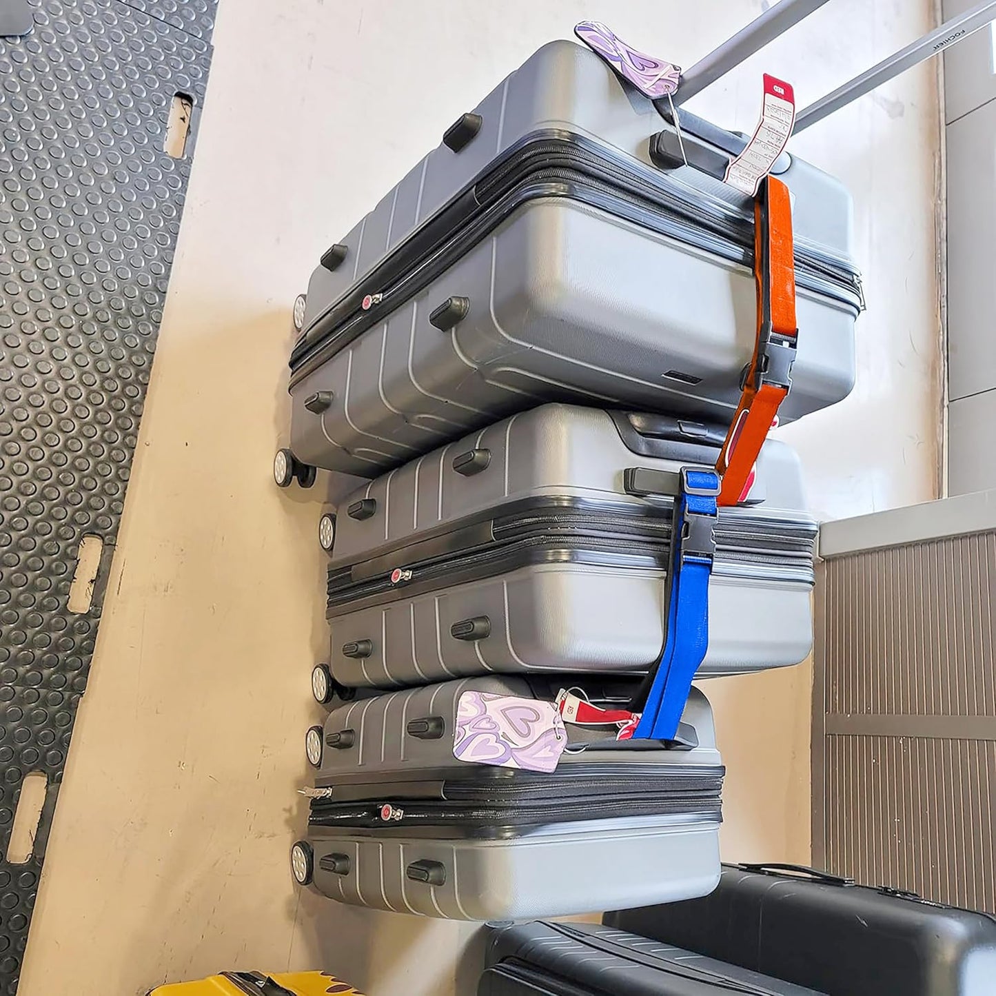 4Pack Luggage Straps Add Bag Luggage Straps to Connect Two Suitcases, Adjustable Luggage Belt Connector for Carry On, Travel Attachment Accessories for Connect Your 3 Luggages, Orange