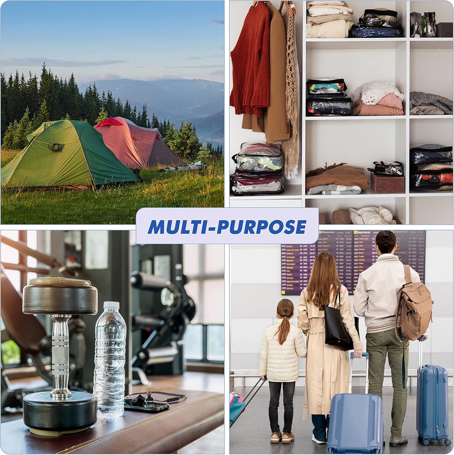 TSA Approved Toiletry Bag 3-1-1 Clear Travel Cosmetic Bag with Handle - Quart Size Bag with Zipper - Carry-on Luggage Clear Toiletry Bag for Liquids - Airport Airline TSA Compliant Color Blue