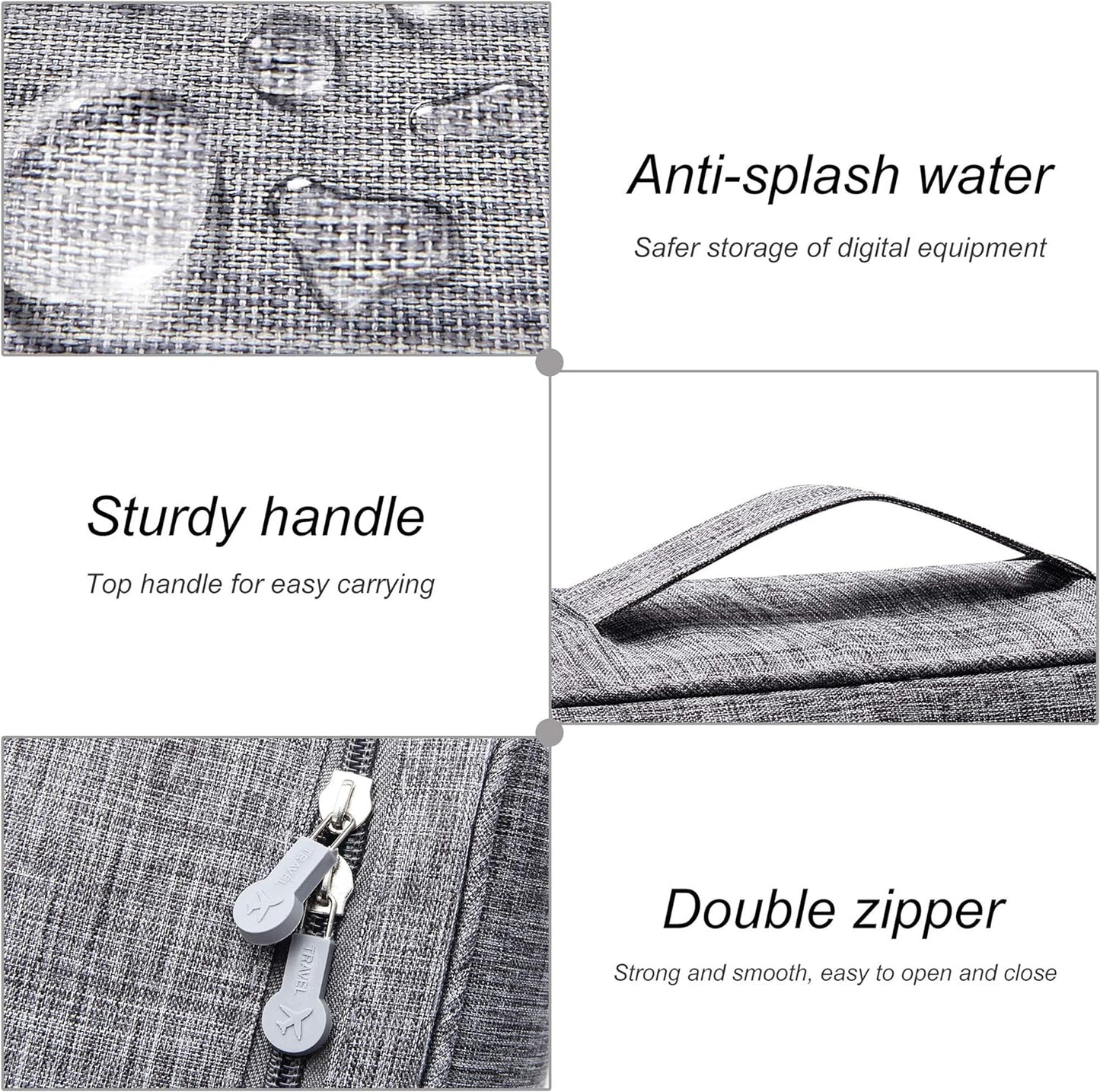 Electronics Organizer Travel Universal Cable Organizer Bag Waterproof Electronics Accessories Storage Cases for Cable, Charger, Phone, USB, SD Card, Hard Drives, Power Bank, Cords