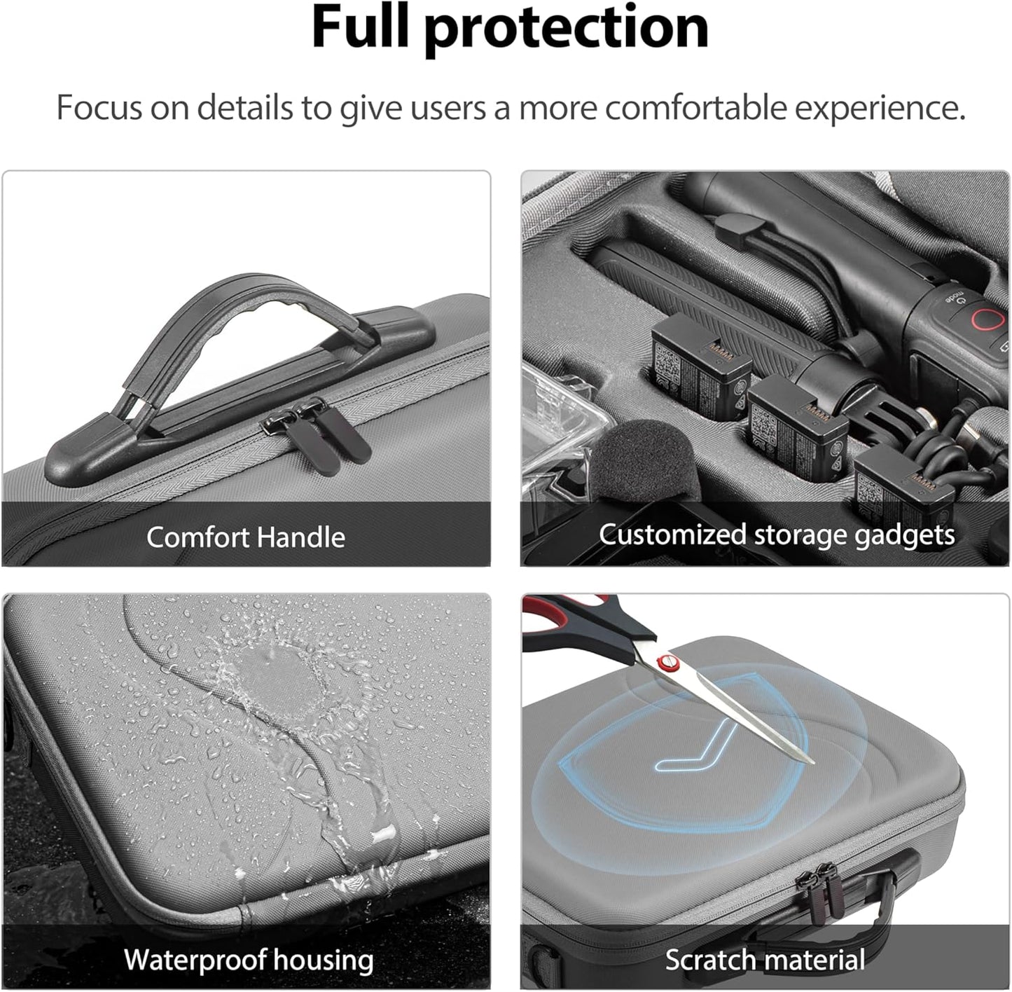 Carrying Case for GoPro Hero 13 12 11 10 9 8 7 Action Camera Hard Organizer Case Carrying Bag Accessories Travel Storage Chest Mount/Media Mod/Volta Protective Housing