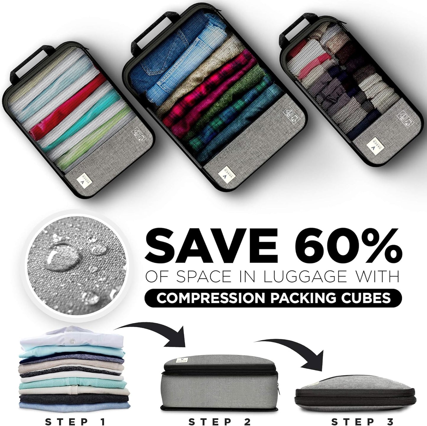 VASCO Compression Packing Cubes for Travel