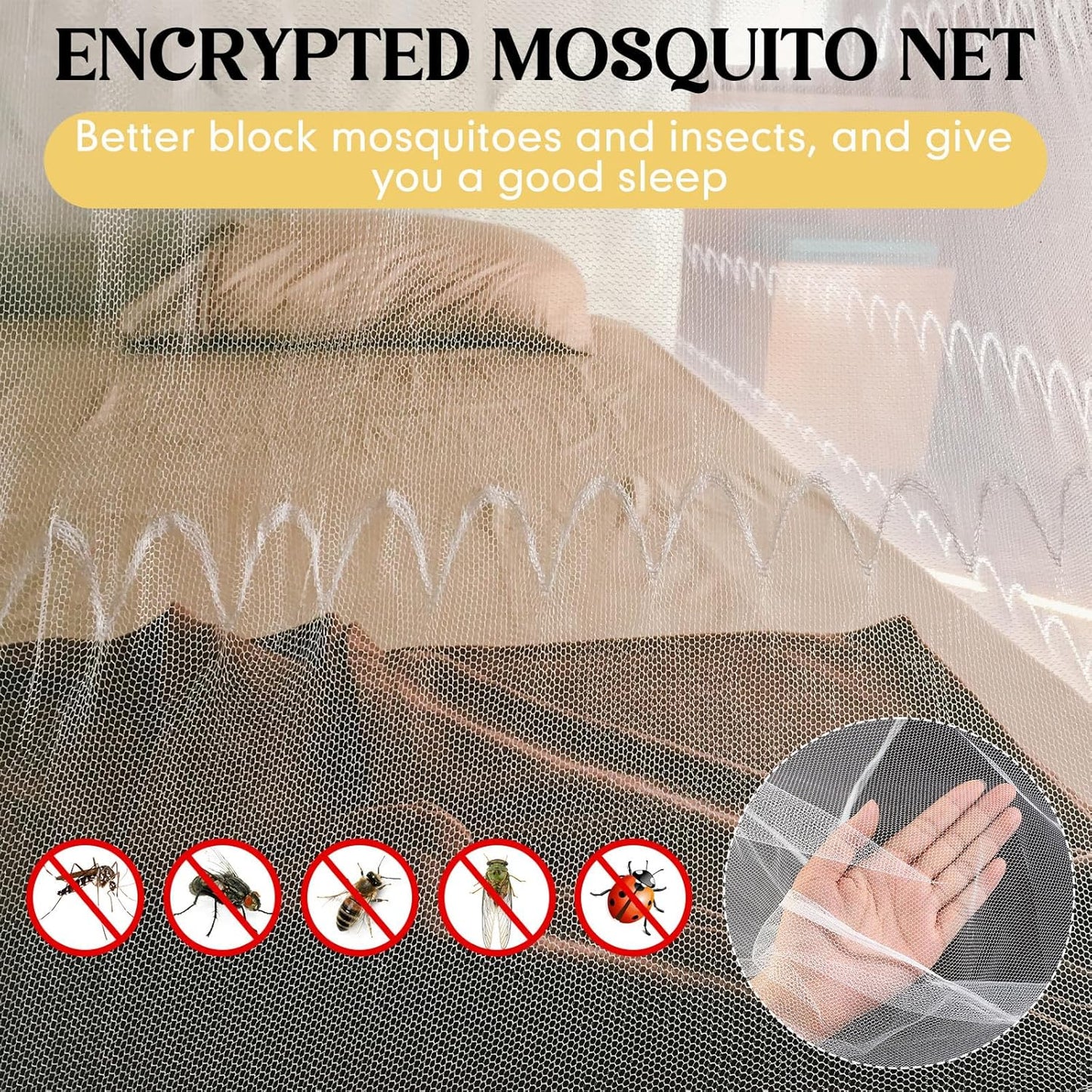 4 Corners Mosquito Net for Mosquiteros para Camas Bed Canopies Netting Bed Drapes Rectangular Mosquito Mesh for Camping Home Outdoor Travel(White,L78 X W71 X H67 Inch,No-Opening)