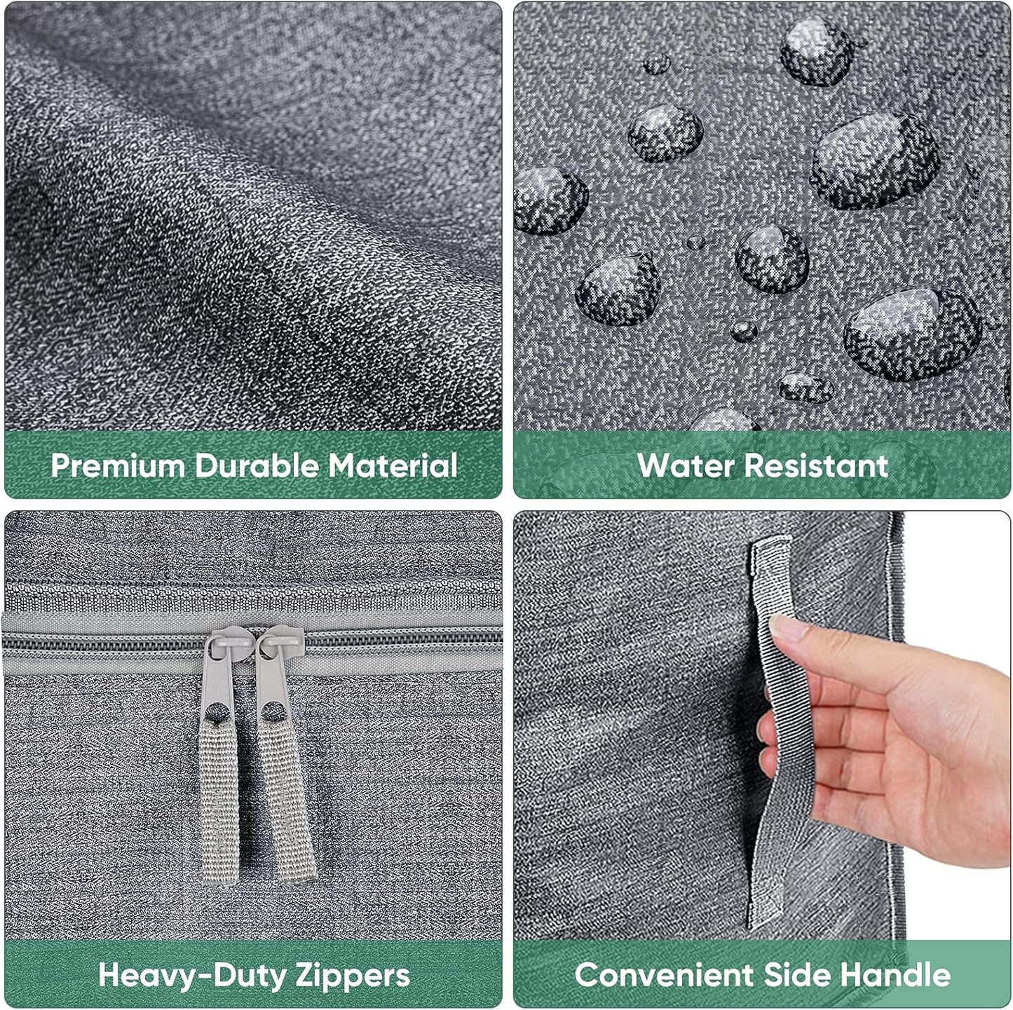 BALEINE 2-Pack Oversized Moving Bags with Reinforced Handles, Heavy-Duty Storage Tote for Clothes, Moving Supplies (Winter Grey, 2-Pack)