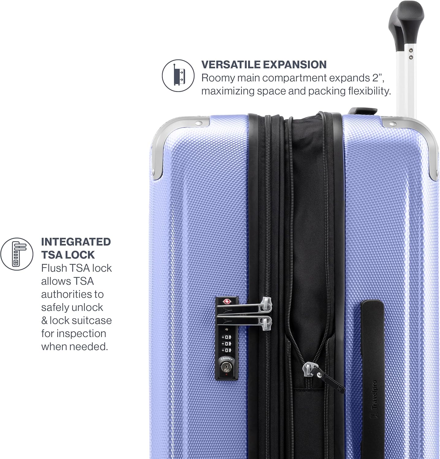 Travelpro Pathways 3 Hardside Expandable Luggage, 8 Spinner Wheels, Lightweight Hard Shell Suitcase, Carry On 21 Inch, Persian Violet