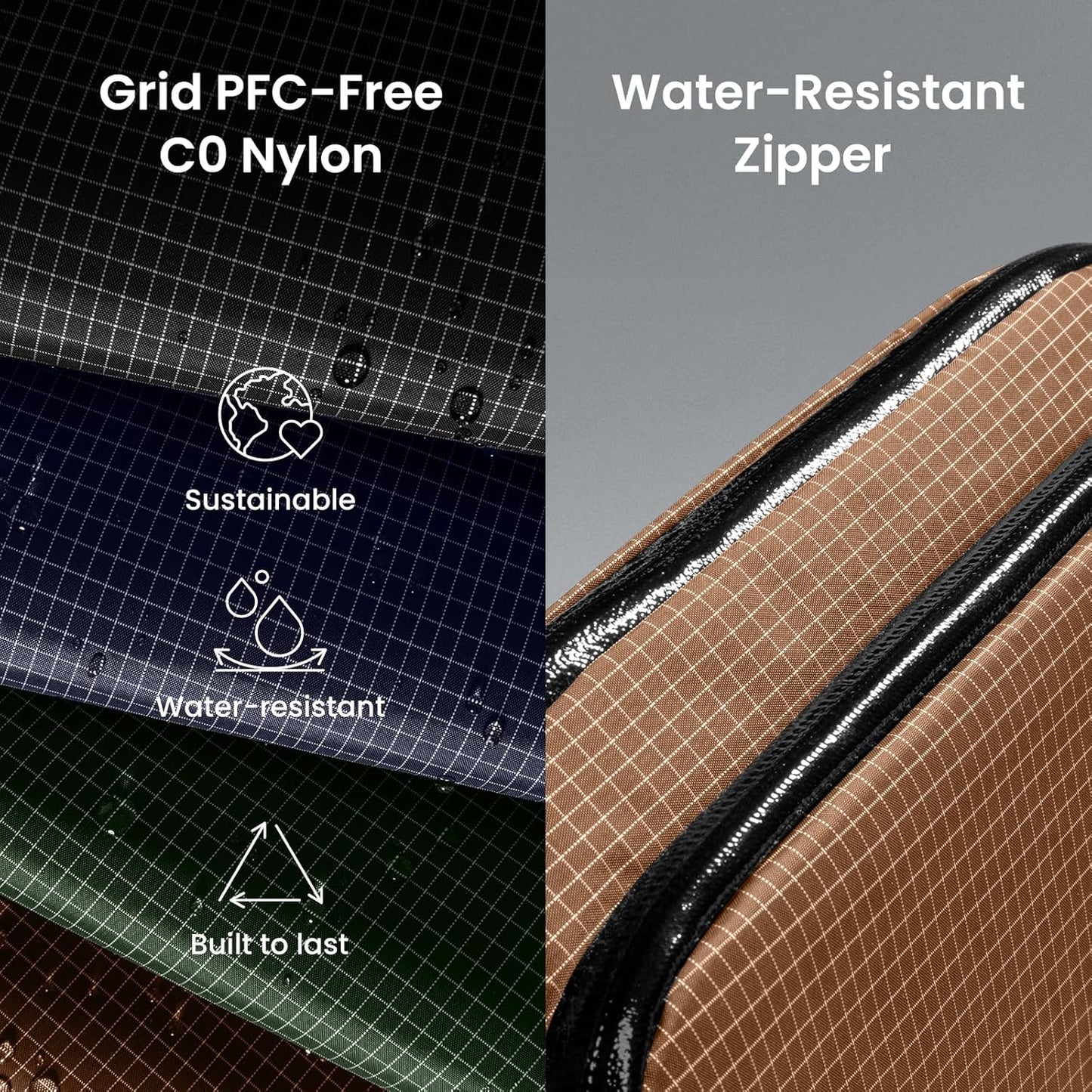 tomtoc Electronic Organizer Travel Case Performance, Water Resistant Dual Compartment Cable Organization Storage Bag for Charger, Cord, Phone, Hard Drive, Power Bank, Accessories Travel Essentials