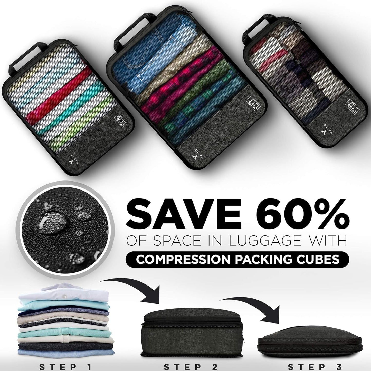 VASCO Compression Packing Cubes for Travel