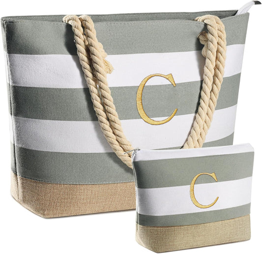 YOOLIFE Beach Bags for Women - Travel Canvas Beach Tote, Pool Waterproof Bag, Travel Essentials, Gifts for Women Birthday