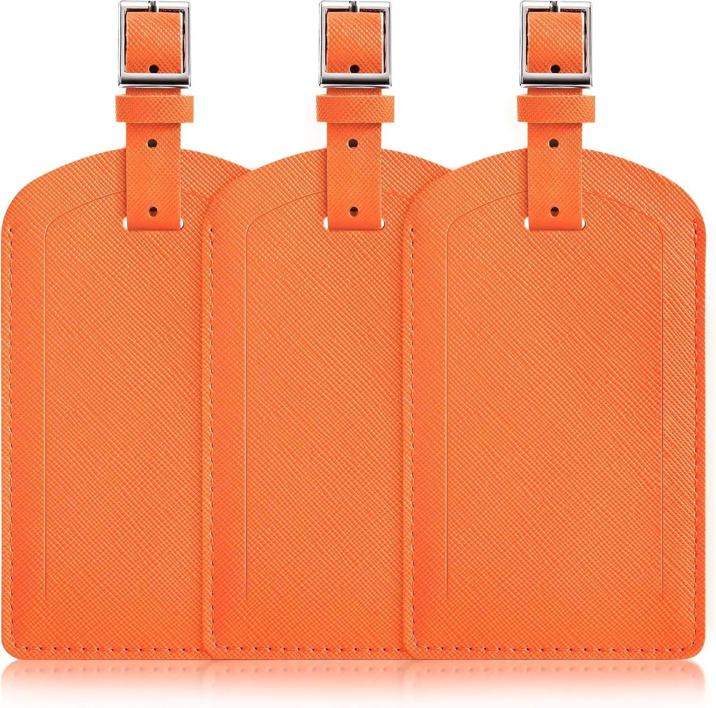 3 Pack Luggage Tags for Suitcases, TSA Approved Bag Tags, Baggage Tags with Privacy Protection, Travel Essentials Luggage Accessories, Orange
