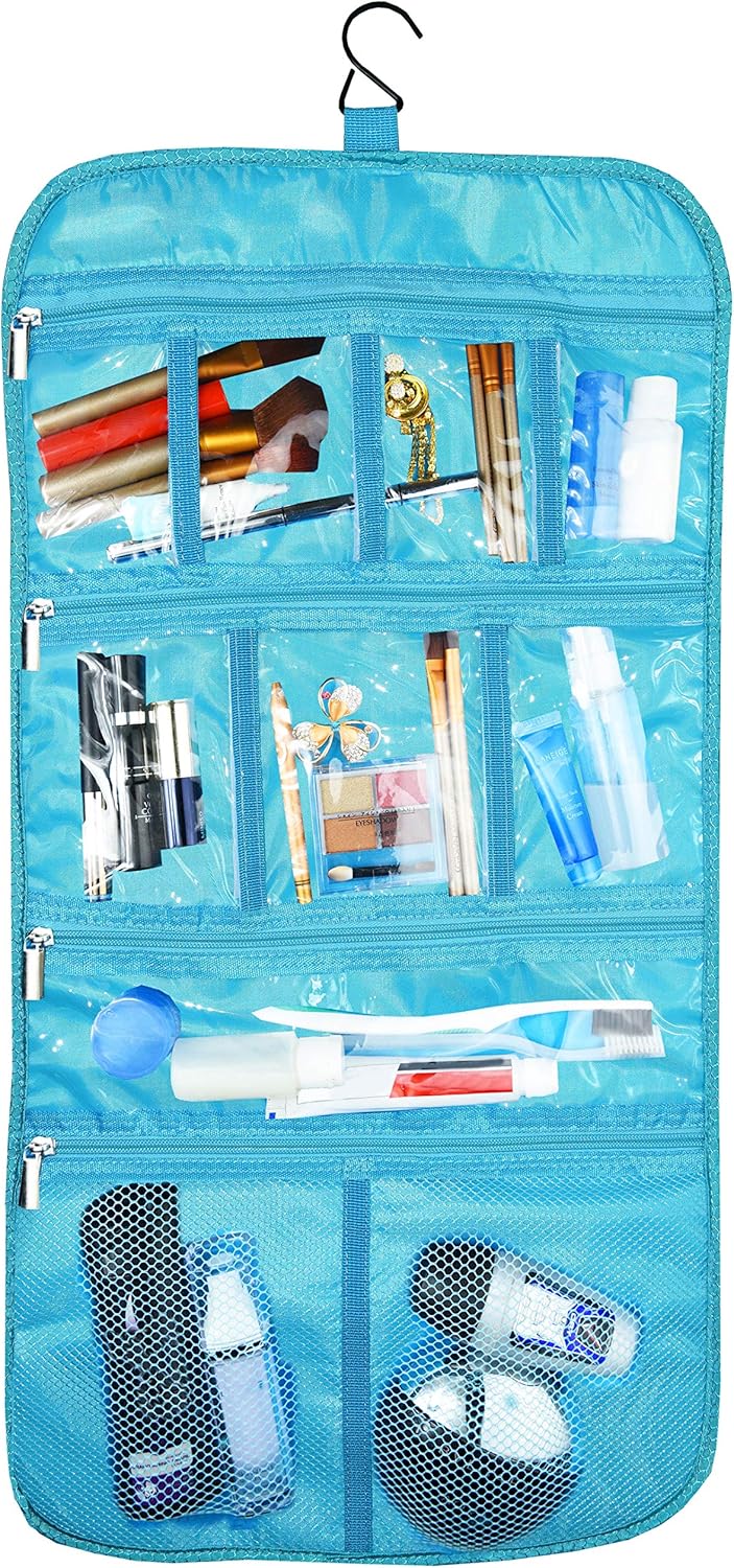 Freegrace Premium Hanging Toiletry Travel Bag - Cosmetic, Jewelry, Toiletry & Accessory Storage Organizer Bag, Large Size, Various Compartments