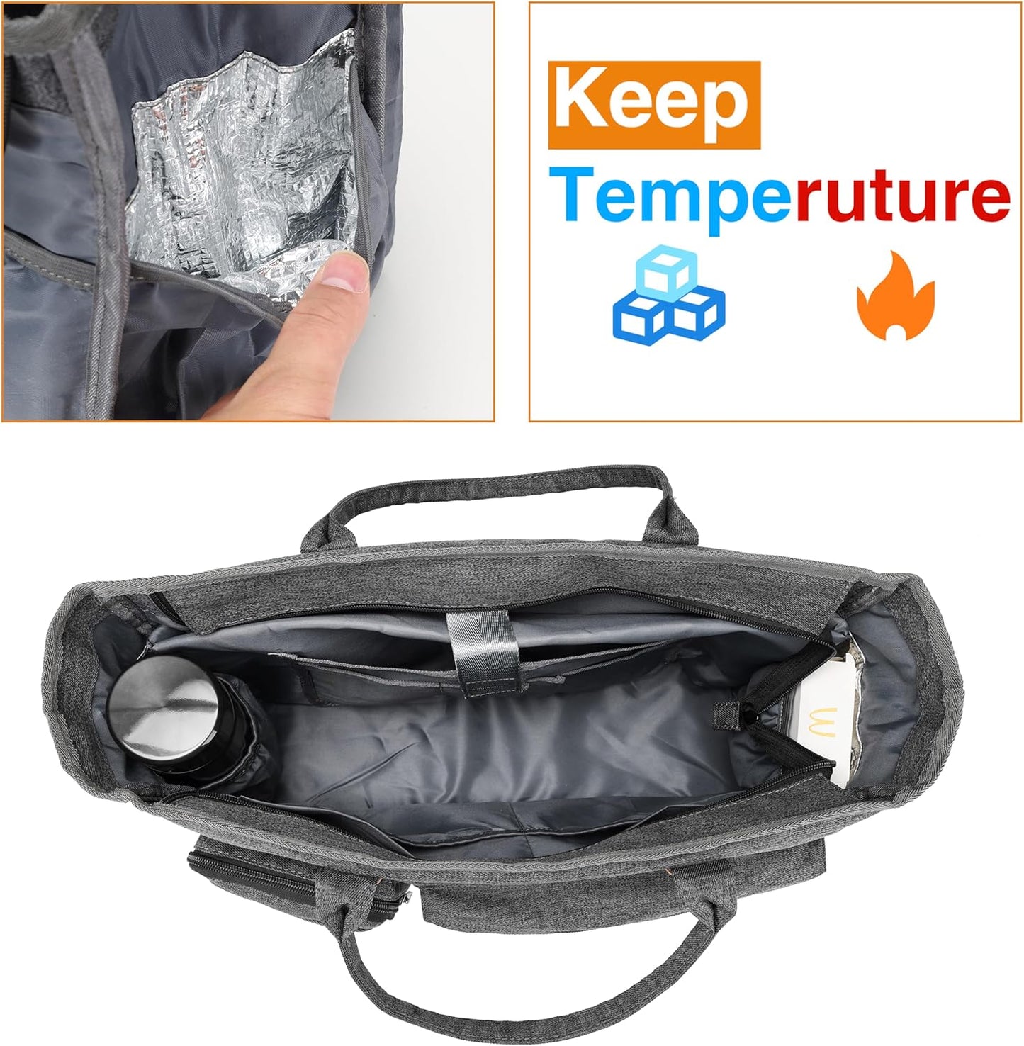 Laptop Tote Bag, Middle Size Computer Messenger Teacher Bag with 15.6'' Padded Laptop Sleeve