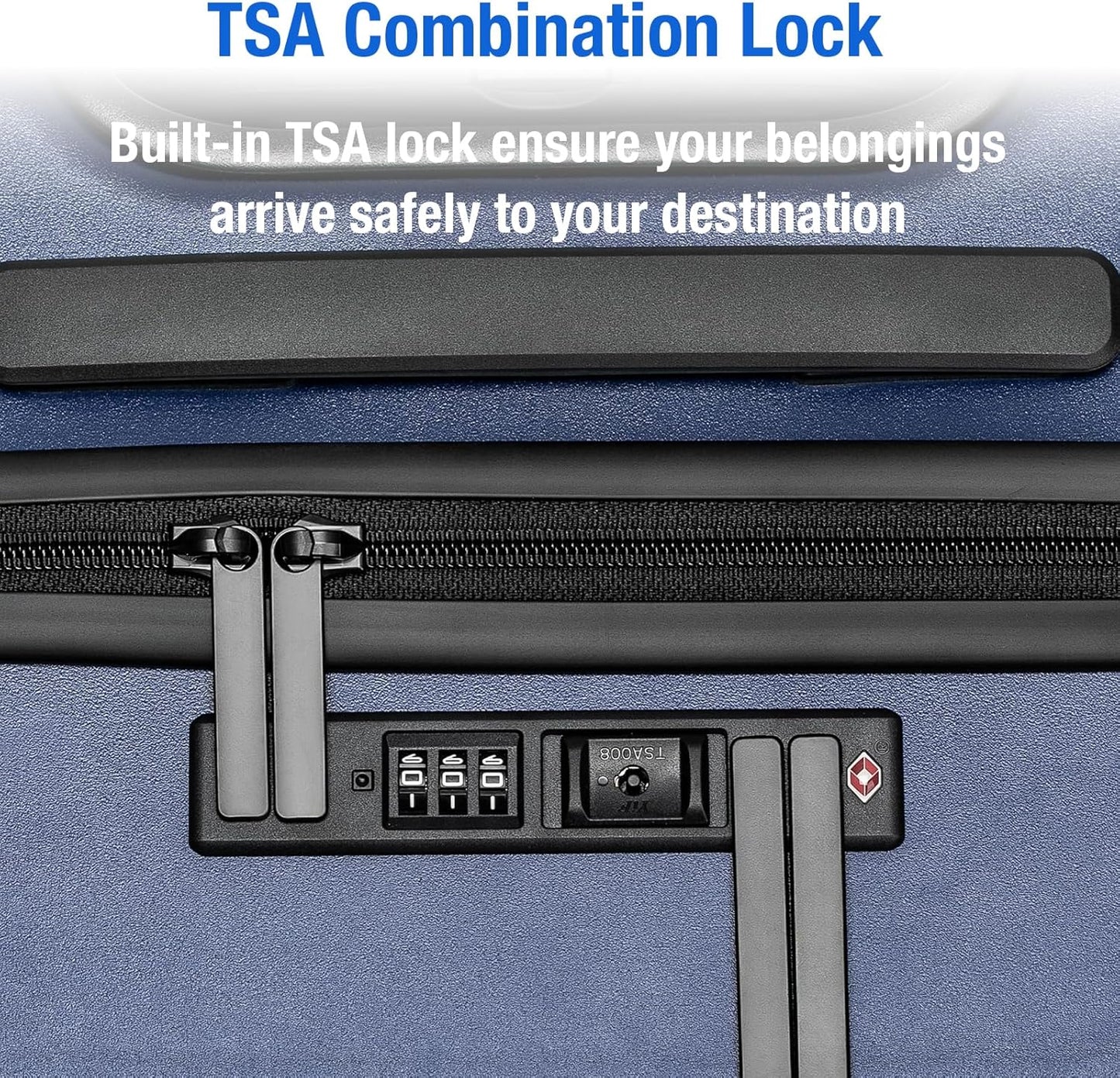 KYME 30-Inch Large Checked Luggage, 100% PC Hardside Suitcase with TSA Lock & Double Spinner Wheels, Durable Travel Hard Shell for Men & Women, Navy