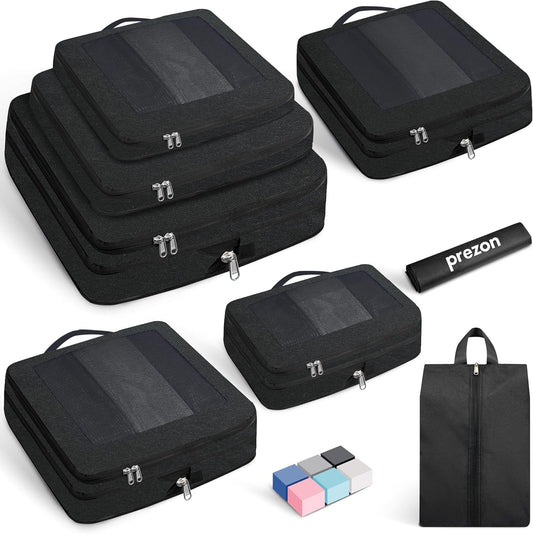 8 Set/6 Set/4 Set Compression Packing Cubes for Travel, Lightweight Vacation Travel Essentials, Travel Accessories for Suitcase Organizer Bags Set, Durable Luggage Organizer