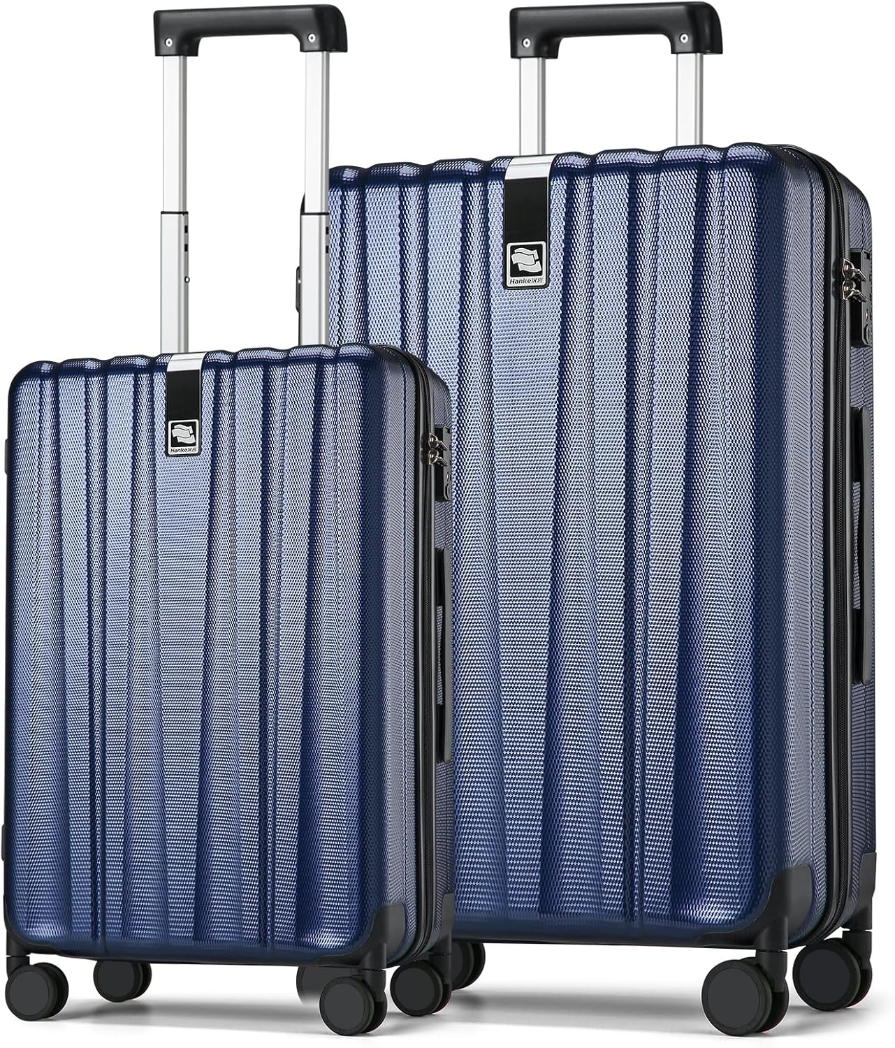 Hanke Luggage Sets 2 piece Carry On Luggage with Wheels PC Hard Shell Suitcases Lightweight Checked Travel Luggage Large Travel Suitcase Woman Men 20/29 Inch(Dark Blue)