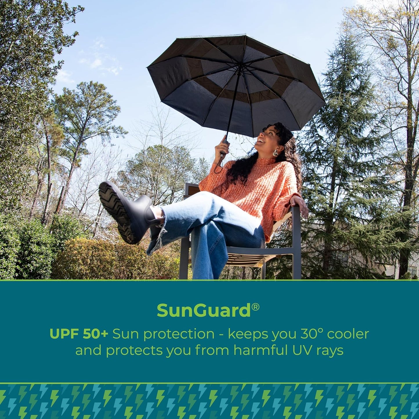 totes Men's and Women's Ultimate Folding Umbrella with Auto Open Close Windproof Sun Protection