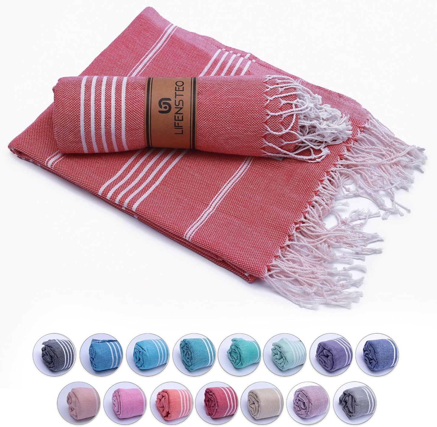 Oversized Sand Resistant Prewashed Turkish Cotton Quick Drying, Compact, Lightweight Beach, Bath, Pool, Gym, Yoga Towel - 40x71 inch