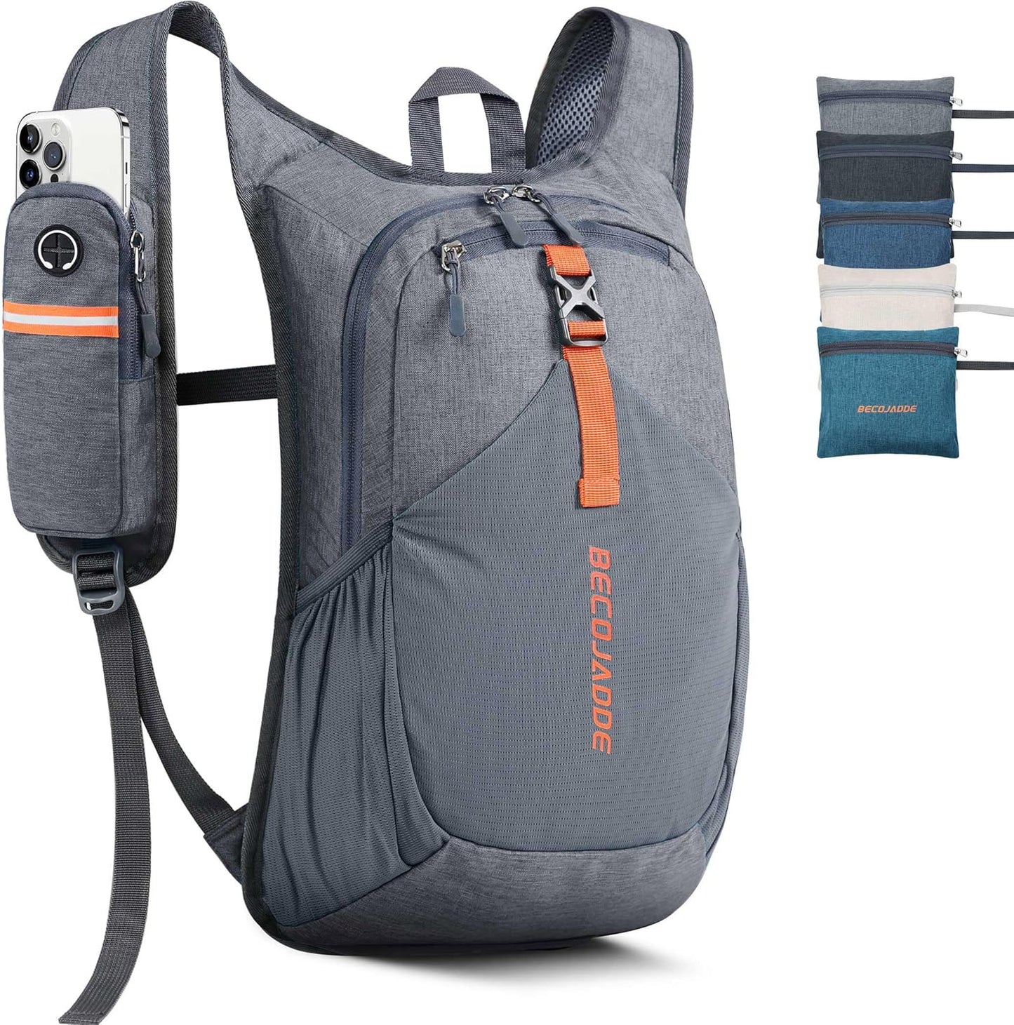 15L Small Hiking Backpack for Men Women Foldable Packable Back Pack Ultralight Hiking Daypack for Travel Camping Outdoor, Gray