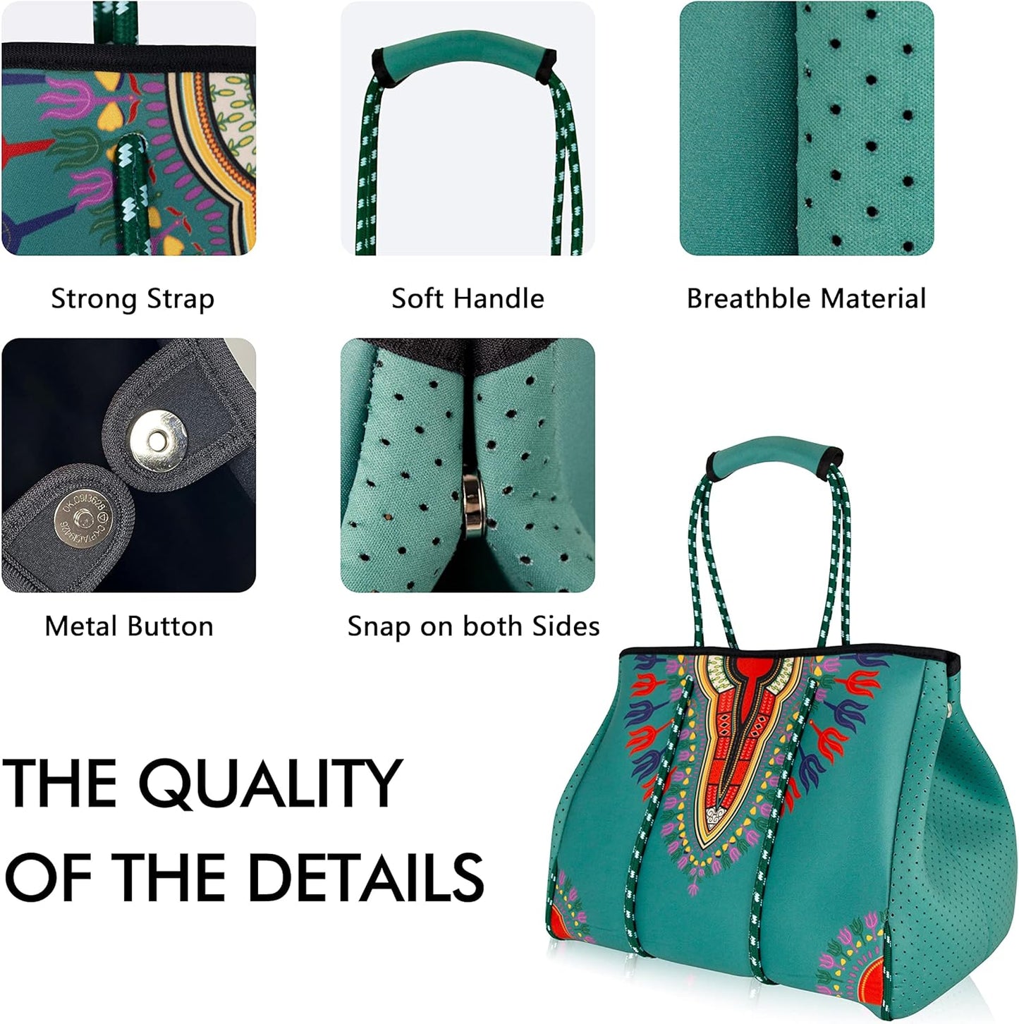QOGiR Neoprene Multipurpose Beach Bag Tote with Inner Zipper Pocket … … … …