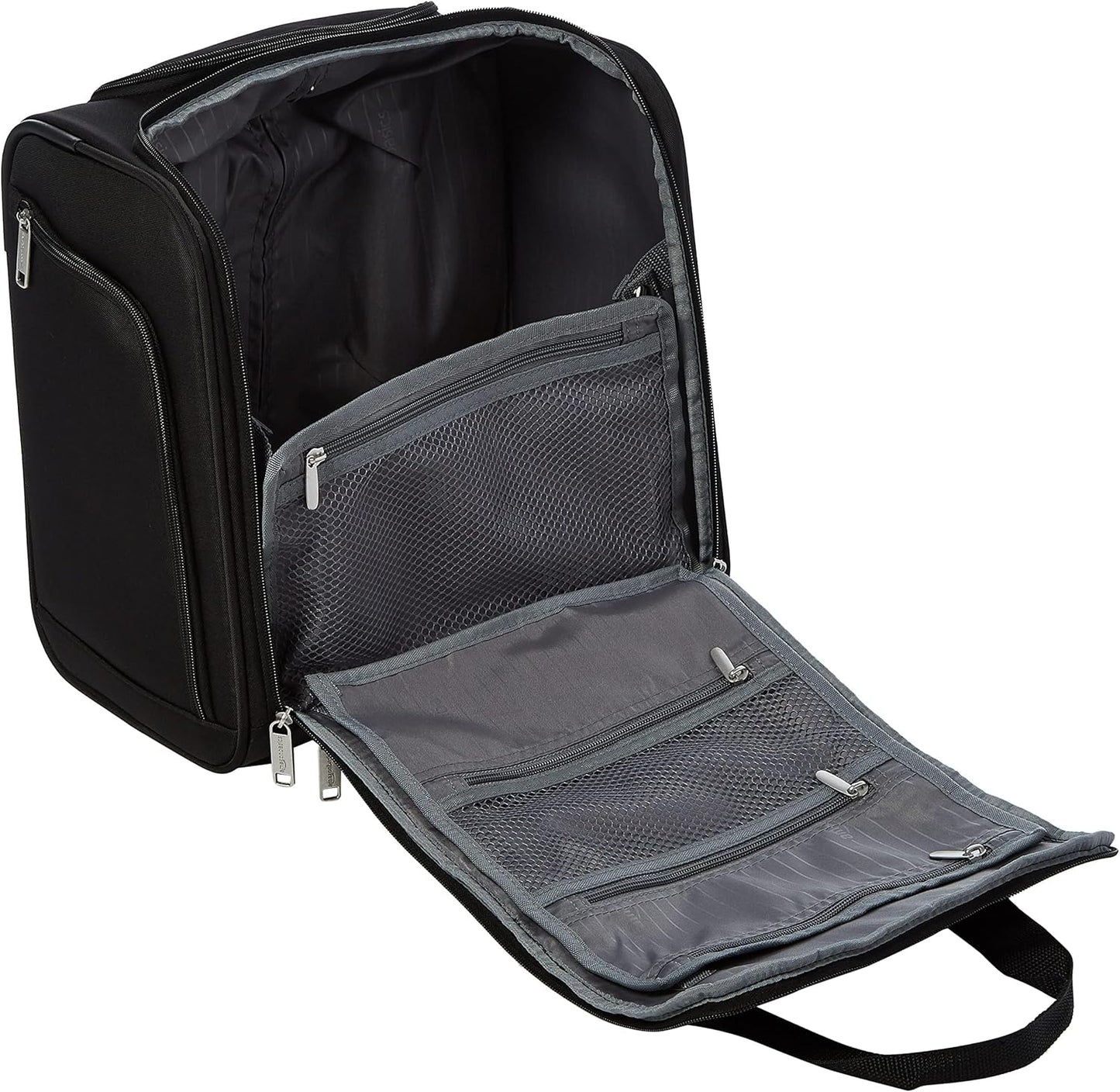 Amazon Basics Underseat Carry On Luggage with Wheels - 14" Rolling Travel Bag, Black