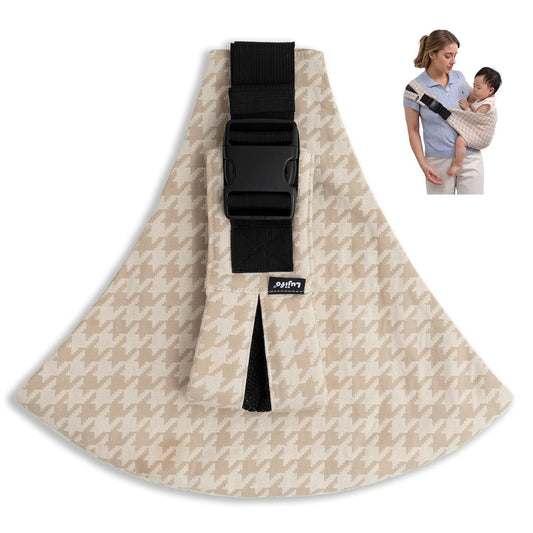Baby Sling Carrier Newborn to Toddler, 2025 Upgraded Houndstooth Baby Sling Toddler Carrier, Premium Cotton Linen Adjustable Shoulder Strap
