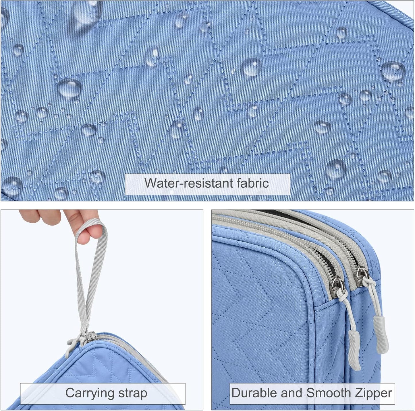 FYY Electronic Organizer, Large Travel Cable Organizer Bag Pouch Electronic Accessories Carry Case Portable Waterproof Double Layers All-in-One Storage Bag for Cable, Cord, Charger, Pattern Blue