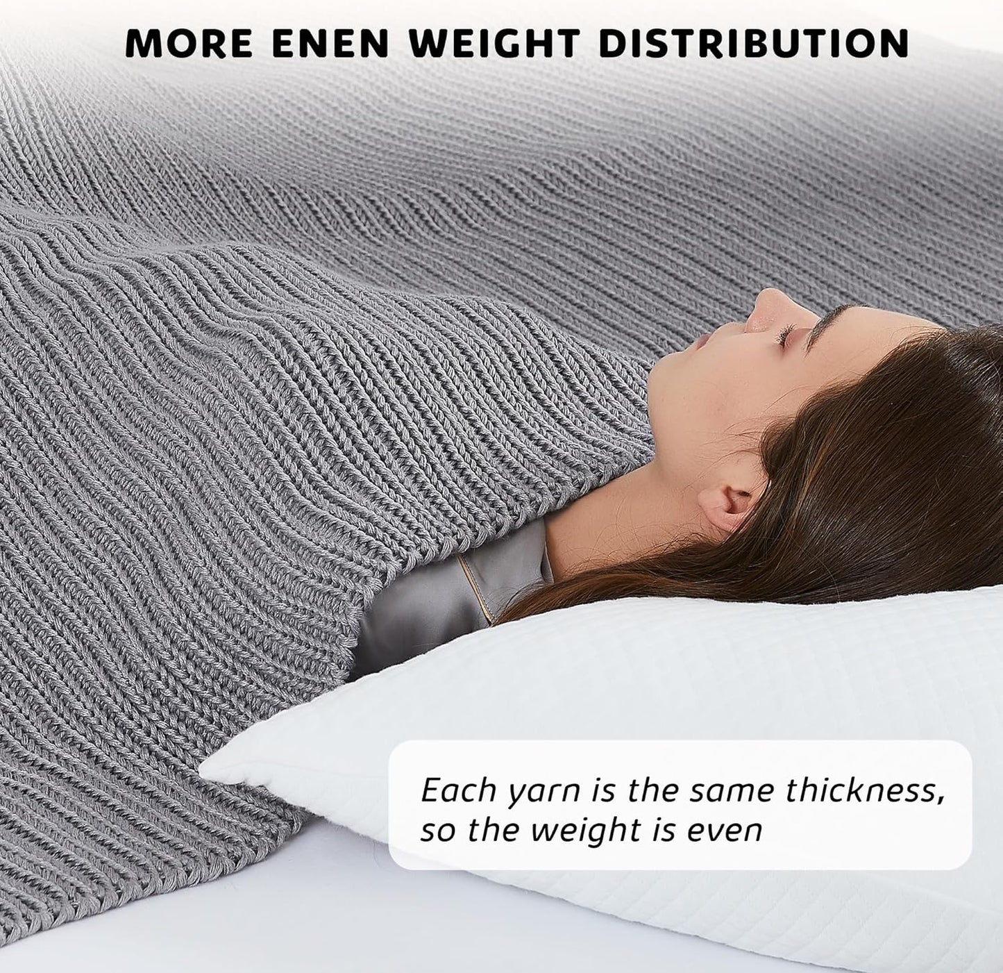 L'AGRATY Knitted Weighted Blanket - 48"x72" 15lbs Cooling Chunky Knit Heavy Blanket for Adults Braided Crochet Throw Thick Cable Yarn Knit Decorative No Beads Evenly Weighted Machine Washable