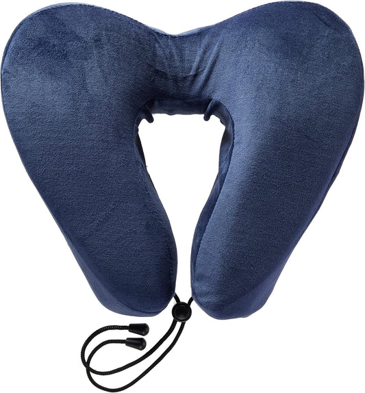 Lewis N. Clark Contoured Memory Foam Hexform Travel Cervical Neck Pillow for Shoulder & Neck Pain, Airplane, Camping, Kids & Adults, Premium, Navy